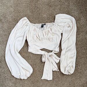 Windsor Cream Blouse with Tie Front